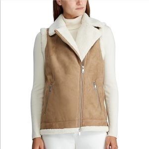 Ralph Lauren PETITE Shearling-Trim Vest